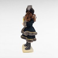 1995 Telco Animated Caroler Girl Figure 25 Inch, Light Up Motion Victorian Christmas Doll, Faux Fur Trim Dress Holiday Display
