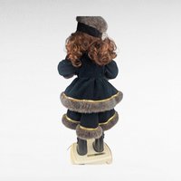 1995 Telco Animated Caroler Girl Figure 25 Inch, Light Up Motion Victorian Christmas Doll, Faux Fur Trim Dress Holiday Display