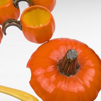 Vintage Ceramic Pumpkin Punch Bowl Set Tureen with Lid Ladle and 7 Cups, Fall Halloween Thanksgiving Party Decor, Autumn Serving Centerpiece