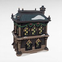Dept 56 Blenham Street Bank, 1995 Dickens Village Christmas, Light Up House Building, D56, Collectible with Light Cord & Box