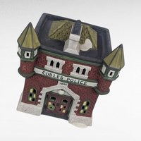 Dept 56 Cobles Police Station, 1995 Dickens Village, Christmas Light Up House, Building D56, Collectible with Light Cord & Box
