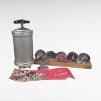 Vintage Mirro Cookie Press Set Aluminum Spritz Cookie Maker Pastry Press with Discs & Tips, Holiday Baking Tool (Read Desc)