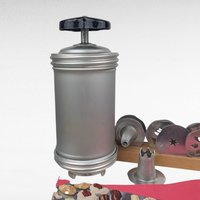 Vintage Mirro Cookie Press Set Aluminum Spritz Cookie Maker Pastry Press with Discs & Tips, Holiday Baking Tool (Read Desc)