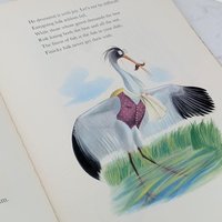1957 La Fontaine Fables, Illustrated Hardcover Book, Vintage Children's Stories, Gift for Book Lovers