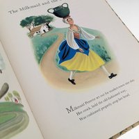 1957 La Fontaine Fables, Illustrated Hardcover Book, Vintage Children's Stories, Gift for Book Lovers