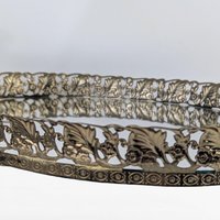 Vintage Gold Filigree Oval Mirror, Vanity Tray, Dresser Organizer, Perfume Display