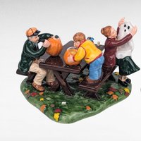 Vintage Dept 56 Snow Village Preparing For Halloween Figurine Set #54982 With Box, D56 Collectible Fall Autumn Decor Gift