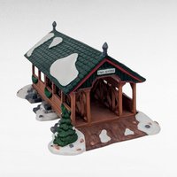 Vintage Dept 56 Heritage Village Two Rivers Covered Bridge Figurine #5656-1 With Box, D56 Christmas Landscape Accessory, Collectible Decor