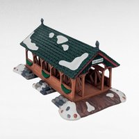 Vintage Dept 56 Heritage Village Two Rivers Covered Bridge Figurine #5656-1 With Box, D56 Christmas Landscape Accessory, Collectible Decor