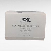 Vintage 1990 Dept 56 New England Village Sleepy Hollow School #5954-4 Lighted Porcelain House With Box & Cord, D56 Christmas Collectible