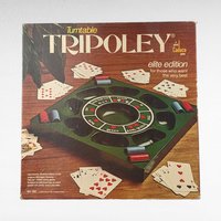 1976 Turntable Tripoley, Elite Edition, Cadaco, Rotating Board Game, Vintage Card Game, Gift for Game Night