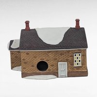 Vintage 1992 Dept 56 New England Village Stony Brook Town Hall #5644-8 Lighted Porcelain Building, D56 Christmas Collectible