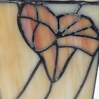 Vintage Stained Glass Tissue Box Cover Holder, Beige, Pink, Floral Design, Art Glass, Bathroom, Bedroom Decor