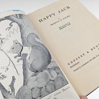 Antique 1918 Happy Jack Book by Thornton Burgess, Illustrated, Children's Story, Green Meadow Series