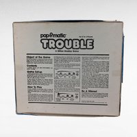 Vintage 1986 Pop O Matic Trouble Game, Milton Bradley Family Board Game, Classic Dice Popping Game