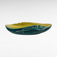Red Wing Pottery Console Bowl, Bird of Paradise B2014, Green and Yellow Serving Dish