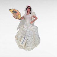 Vintage Pair Spanish Flamenco Dancer Dolls, Made in Spain, 6.5 Inch, Lace Dress, Figurine Collectible Set, Traditional Folk Art