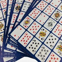Vintage Po-Ke-No Game, Complete 12 Board Set with Chips - Classic Poker Keno Group Card Game, Instructions Included