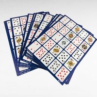 Vintage Po-Ke-No Game, Complete 12 Board Set with Chips - Classic Poker Keno Group Card Game, Instructions Included