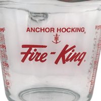 Vintage Anchor Hocking Glass Measuring Cup, 32oz 4 Cup 1 Litre, Red Markings, Kitchen Essential