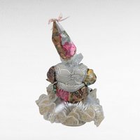 Vintage Porcelain Musical Harlequin Clown Doll, 10 Inch Seated Jester Figurine with Wind-Up Music Box, Collectible Circus Themed Decor Gift