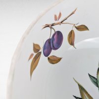 Vintage 1961 Royal Worcester Evesham Gold Large Salad Bowl, 10.25 Inch English Porcelain Serving Bowl, Fruit Pattern China