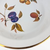 Vintage Royal Worcester Evesham Gold Pie Baker, 10.5 Inch Porcelain Quiche Dish, English China Oven to Table Bakeware