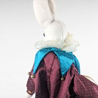 Vintage Beau Jester Bunny Plush, Limited Edition Harlequin Bunny Shelf Sitter, Whimsical Nursery Decor, Collectible Stuffed Animal