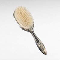 Vintage Silver Plated Vanity Set, 3 Piece Dresser Set with Hand Mirror, Brush and Comb, Ornate Repoussé Floral, Antique Style Boudoir Decor