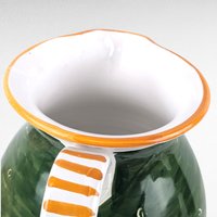 Vintage Italian Pottery Vino Pitcher, Hand Painted Ceramic Wine Carafe with Grape Motif, Made in Italy, Tuscan Kitchen Decor, Rustic Barware