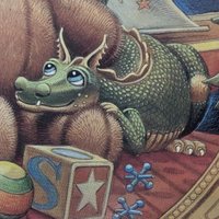 Vintage 1990 Randal Spangler Signed, Numbered, Framed Print, The Draglings Story, Teddy Bear, Fantasy Art. Collectible Wall Decor