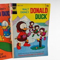 Lot of 3 Vintage Donald Duck Comics, 1970s Walt Disney Whitman Gold Key Issues, The Giant of Duckburg #190, #148, #180 Comic Book Set