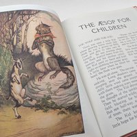 Vintage The Aesop for Children, Hardcover Book, Milo Winter, Illustrations, Checkerboard Press, Classic Fables Collectible