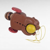 Vintage 1979 Fisher Price Roly Raccoon Pull Toy #172, Rolling Chime Ball Animal, Late 70s Toddler Toy, Woodland Nursery Decor