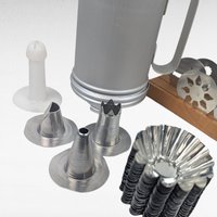 Vintage Mirro Aluminum Cookie Press & Pastry Maker, Complete Set with Bonus Cups, Baking Tool