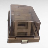 Vintage Eichner 5.25 Inch Floppy Diskette Storage Case, Smoked Plastic Lid, 4 Dividers, Computer Data Organization, Tech Nostalgia Gift