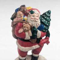 Vintage Midwest of Cannon Falls Cast Iron Santa Claus Stocking Holder, Christmas Mantle Decor, Collectible Figurine