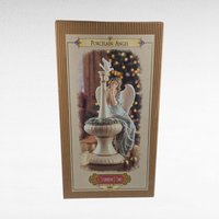 2002 Grandeur Noel Porcelain Angel with Dove & Fountain Figurine 13.5" Boxed, Christmas Serenity Decor, Inspirational Gift