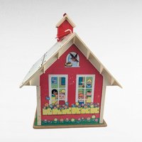Vintage 1971 Fisher Price Play Family School House #923, Little People Schoolhouse with Bell Tower for Play or Nursery Decor