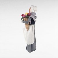 Vintage 1997 Byers' Choice Caroler Pilgrim Woman with Fruit Basket, Signed Thanksgiving Colonial Figure