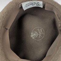 Vintage 1960s BelMar Taupe Fur Felt Pillbox Hat with Bow, The Dayton Co Merri Soie Finish, Mid-Century Ladies Accessory
