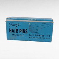 Vintage Diane Invisible Hair Pins, Original Box, Ball Pointed Tips, Made in France, No Scratch Scalp, Full Pack