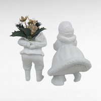 Vintage Dept 56 Silhouette Skating Figurine Pair, Cheryl Johnson Bisque Porcelain, Winter Holiday Decor, Collectible Figurines