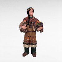 Vintage Resin Harvest Figures, Native American Style Thanksgiving Decorations, Autumn Mantel Decor