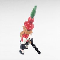 Vintage German Wood Nutcracker, Hand Carved Gnome Figure, Folk Art Elf with Red Hat, Collectible Christmas Decor, Woodland Holiday Accent