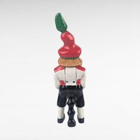 Vintage German Wood Nutcracker, Hand Carved Gnome Figure, Folk Art Elf with Red Hat, Collectible Christmas Decor, Woodland Holiday Accent