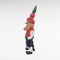 Vintage German Wood Nutcracker, Hand Carved Gnome Figure, Folk Art Elf with Red Hat, Collectible Christmas Decor, Woodland Holiday Accent