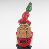 Vintage German Wood Nutcracker, Hand Carved Gnome Figure, Folk Art Elf with Red Hat, Collectible Christmas Decor, Woodland Holiday Accent