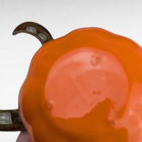 Vintage Ceramic Pumpkin Punch Bowl Set Tureen with Lid Ladle and 7 Cups, Fall Halloween Thanksgiving Party Decor, Autumn Serving Centerpiece