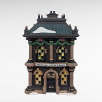Dept 56 Blenham Street Bank, 1995 Dickens Village Christmas, Light Up House Building, D56, Collectible with Light Cord & Box